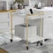 Martha Stewart Liam 2-Tier White Mobile Office Storage and Printer Cart w/Polished Brass Frame NAN-JH-17107-WH-GLD-MS - alternate 1